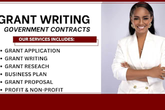 write grants for small businesses, nonprofit, grant proposal and grant funding
