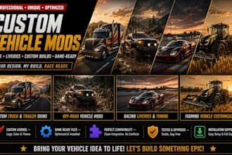 make ets2, ats, beamng, and assetto corsa custom cars, maps, liveries and script