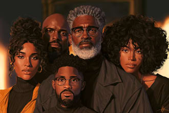 draw family portrait illustration