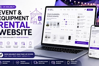 build photobooth website, event website and rental webslte with live calendar