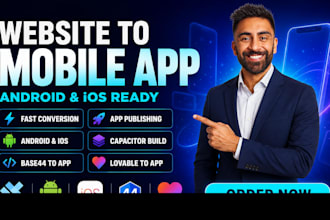convert website to app capacitor app base44 lovable android ios app publishing