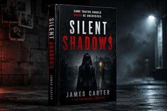 design thriller book cover, ebook cover, suspense and crime book cover for kdp