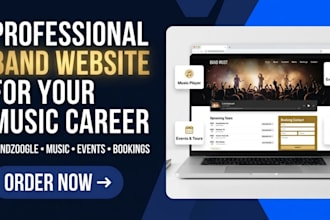 design a professional bandzoogle website for your band and music career