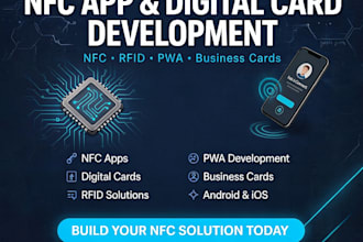 develop nfc app, digital card, pwa, business card, rfid app and nfc website