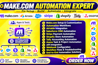 fix setup make com automation airtable salesforce crm stripe shopify tally asana