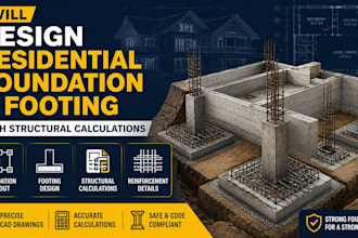 design residential foundation and footing with structural calculations