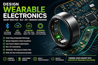 design wearable electronics, smart ring pcb, ble, iot and sensor hardware