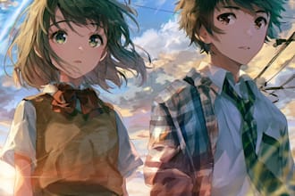 draw a anime couple character art anime