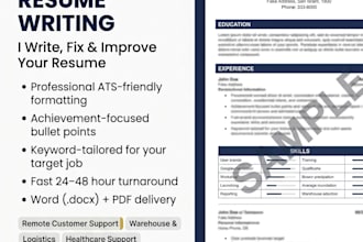 write an ats friendly professional resume that gets you hired