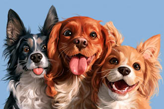 draw a caricature of your dog cat or other pet
