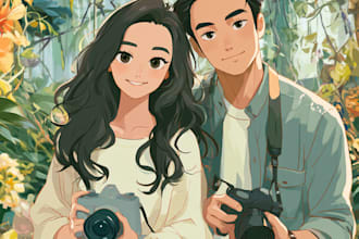 create a anime couple character art anime