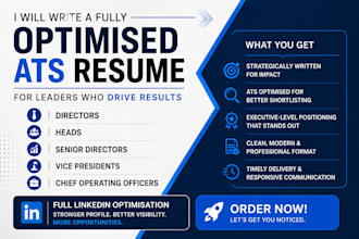 write an executive resume for director, senior directors, vps, c suites roles
