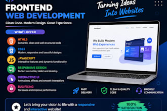 create responsive HTML CSS javascript websites and interactive games
