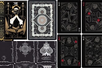 custom playing card deck design board game tarot card game design back card box