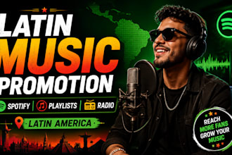 promote your latin music across latin america on spotify, radio, playlists