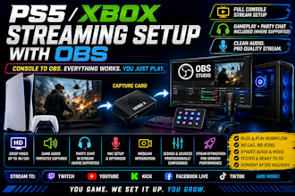 setup ps5 or xbox streaming with obs capture card and audio