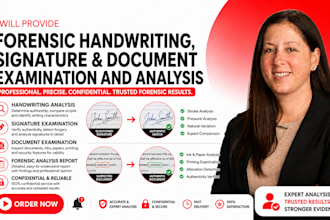 perform forensic handwriting, signature and document examination and analysis