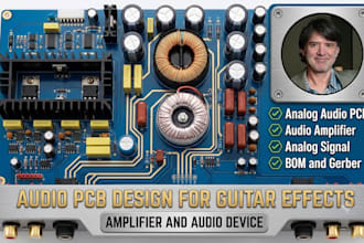 analog audio pcb design for guitar effects,mic preamp,amplifier and audio device