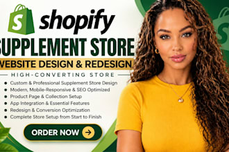 create a shopify supplement store, nutraceutical and health supplement website