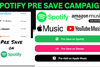 do spotify promotion , spotify pre save campaign , pre save for unreleased music