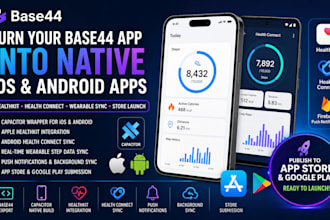 rescue base44 app deploy capacitor ios android healthkit health connect store