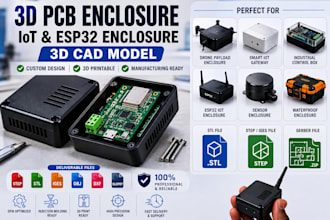 3d pcb model enclosure electronic esp32 enclosure iot enclosure for 3d printing