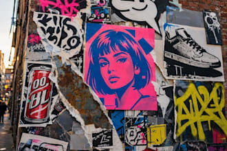 create a unique street pop art collage