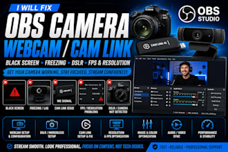 fix obs webcam, camera, cam link, black screen and freezing issues
