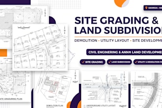 site grading and land subdivision and demolition plan utility layout georgia ny