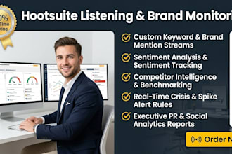 setup hootsuite social listening, brand monitoring, and competitor tracking