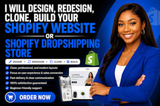 clone, design, redesign, copy, shopify website or dropshipping shopify store