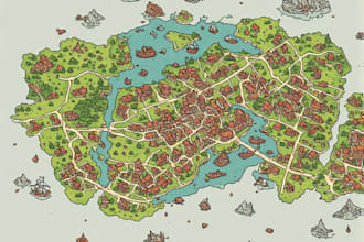 make fantasy map design map illustration city map world map