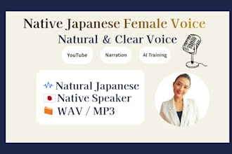 record natural japanese voiceovers for youtube, narration, and ai project