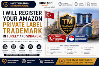 register amazon private label trademark in turkey and singapore