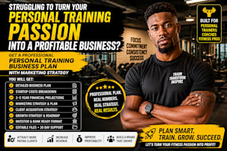 design a personal training business plan with marketing strategy