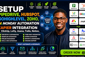 setup pipedrive hubspot gohighlevel zoho monday automation zapier integration