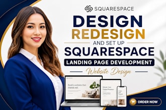 design redesign and set up squarespace landing page development, website design