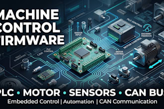 develop machine control firmware for plc, motor controller, sensors and can bus