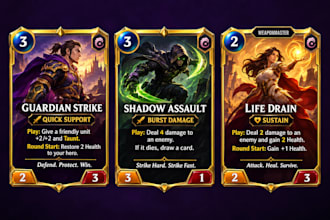 design custom trading card game, tcg cards, pokemon cards, game cards template