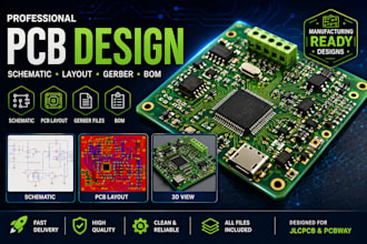 do professional pcb design, pcb layout, schematic capture and gerber files