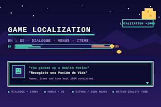 localize your video game into spanish or english