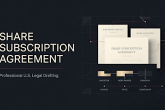 draft a US attorney share subscription agreement for your company