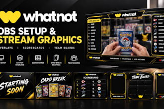 do whatnot obs setup, overlay, scoreboard and team board