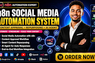 setup n8n social media automation content approval repurposing n8n ai agent