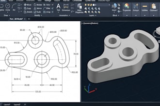 create 2d technical drawings in autocad for engineering and manufacturing