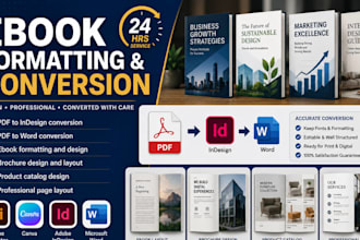 convert PDF to indesign, chriatain ebook formatting, design brochure catalog