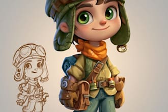 draw 2d game character illustration