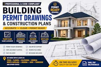 create building permit drawings construction plans in autocad