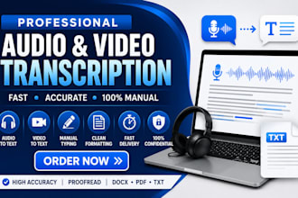 professionally transcribe audio and video
