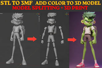 color 3d model stl to 3mf repair fix split slice for multicolor ams 3d printing